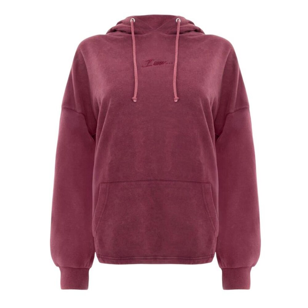 I Saw It First Womens/Ladies Embroidered Logo Hoodie / Burgundy